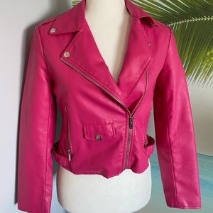 Vegan Leather Hot Pink Jacket